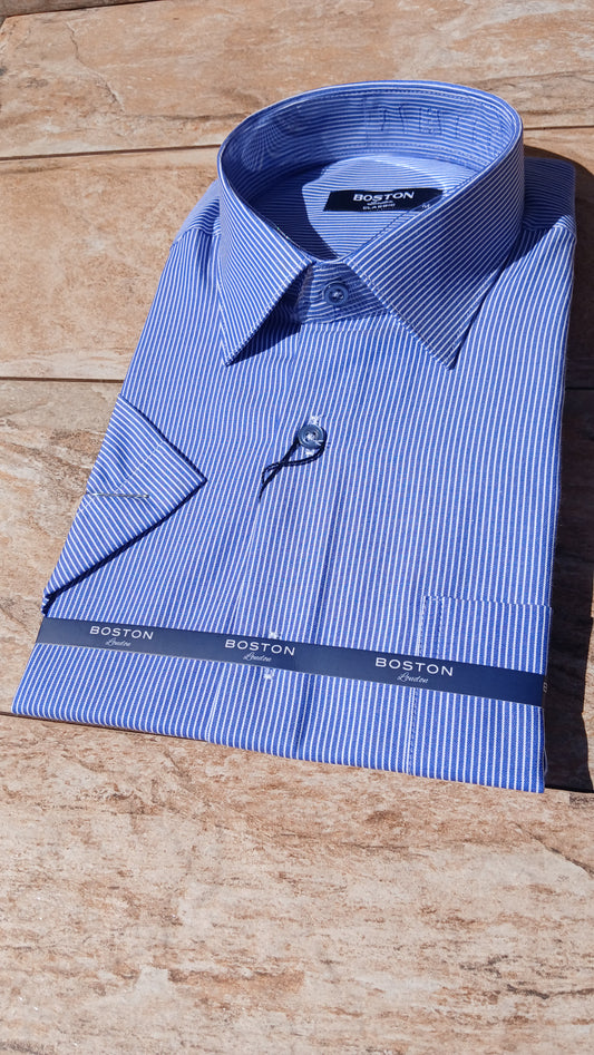 Chemise Boston arrière Fine demi-manche