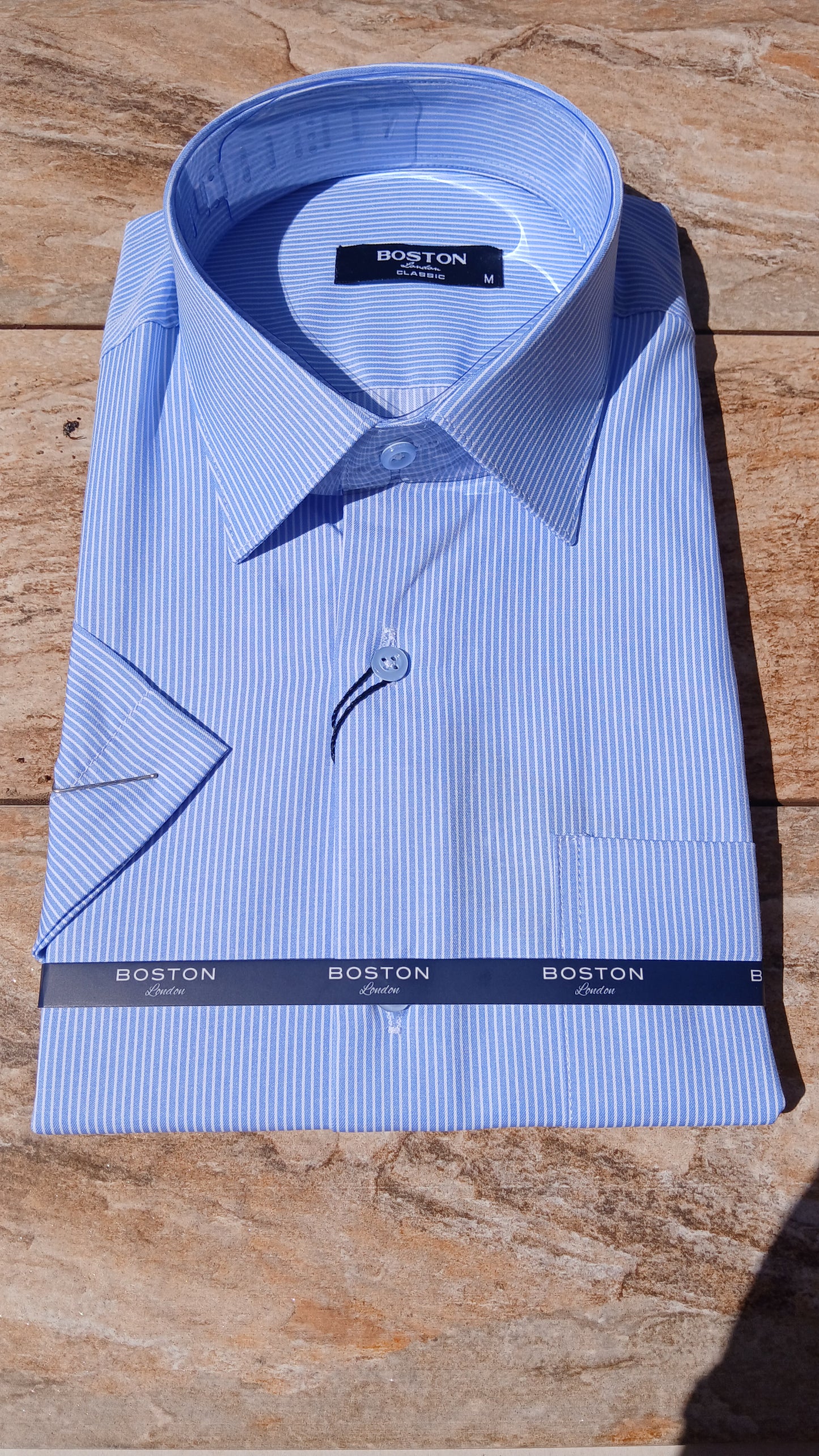 Chemise Boston arrière Fine demi-manche