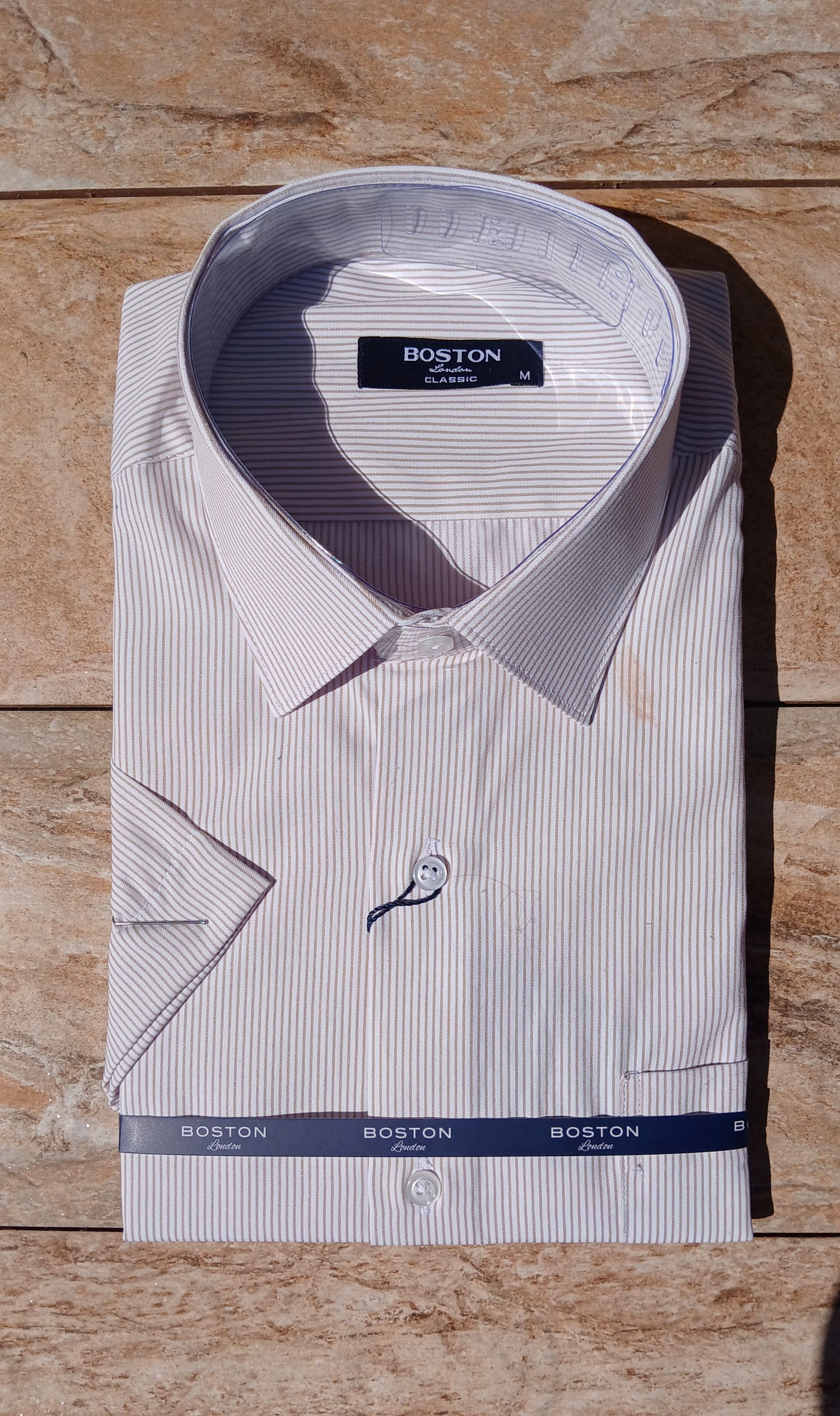 Chemise Boston arrière Fine demi-manche