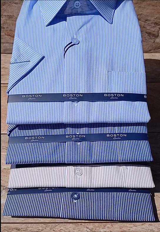 Chemise Boston arrière Fine demi-manche